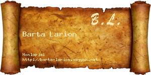 Barta Larion névjegykártya