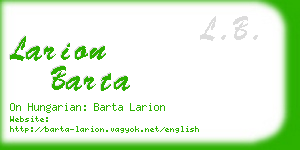 larion barta business card